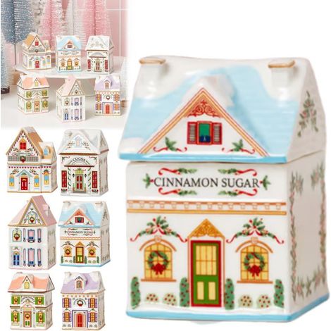 Ensemble Maison d'Épices de Village Créatif - Maison d'Épices de Village des Fêtes de Noël - B -