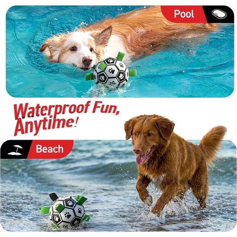 Jouet pour chien, balle pour chien, ballon de football pour chien Coupe du monde avec harnais, cadeau d'anniversaire pour chien, balle mouton, balle durable adaptée aux animaux de petite et moyenne ta (1/5)