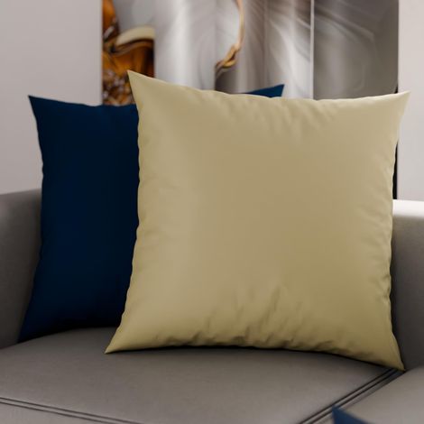 Lot de 2 Taies d'oreiller de Lit 35x35 cm, Housses de Coussin Unies Double Face Bleu et Taupe, Taie Oreiller 100% Microfibre (1/3)