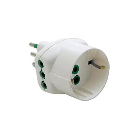 FME ART 82.210 Adaptateur triple 2 prises 10A + T Schuko 16A Normes CEI