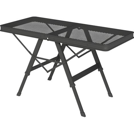 Campingtisch höhenverstellbar Klapptisch mit Metallgitter Klappbar Gartentisch aus Aluminium leicht Multifunktionstisch Beistelltisch für Garten Balkon Camping 90 x 40,5cm Schwarz
