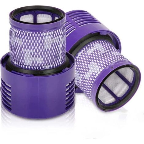 2 Paquet Lavables Réutilisables Filtre de Remplacement pour Dyson V10 Cyclone Animal Absolute Motorhead Total Clean Pro Extra Aspirateur Sans Fil avec Brosse de nettoyage (1/4)