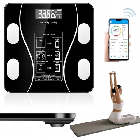Schlanke analytische Badezimmerwaage 180 kg Smart+ 13 in 1 Bluetooth Android/iOS (1/5)