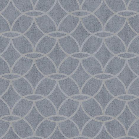 Papier peint graphique gris clair Tapisserie géométrique cercles et losanges Papier peint élégant idéal pour couloir (1/4)