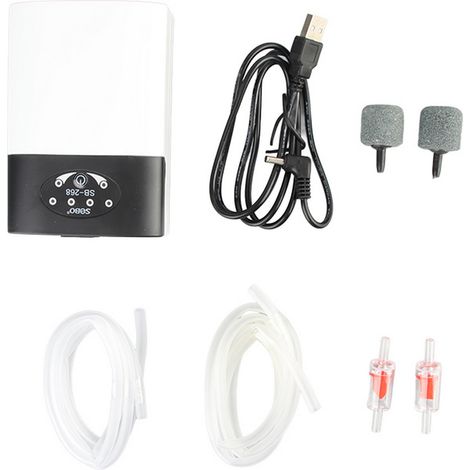 Pompe à Air pour Aquarium Portable Rechargeable USB avec Accessoires Idéale pour la Pêche et l'Aquariophilie en Extérieur-AUTRES (1/5)
