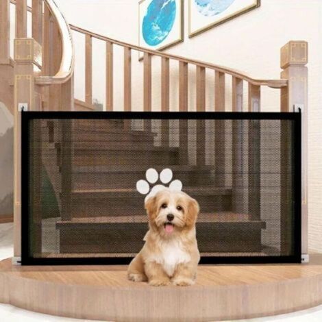 Barrière de Sécurité pour Bébés et Chiens(18078cm) Barrière pour chien , Barriere de Securite pour Escaliers Enfant ou Animaux de Compagnie, pour Les Escaliers/Portes/Couloirs, Noir