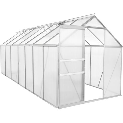 Zelsius Aluminium Gewächshaus, 430 x 190 cm, 6 mm Hohlkammerplatten, Treibhaus, Pflanzenhaus (1/5)