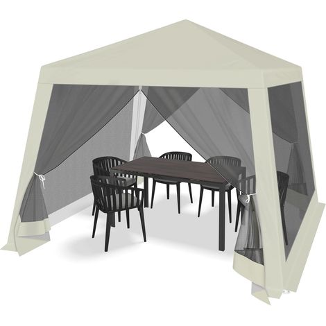 Woltu – Tonnelle de jardin 3x3m avec moustiquaire – Tente de réception imperméable – Cadre métallique robuste – Protection anti-UV (1/5)