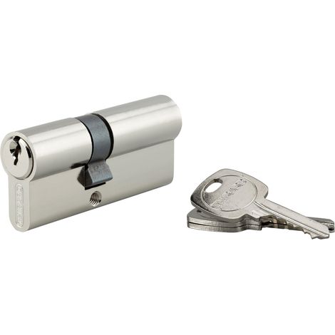 Cylindre de serrure double entrée STD UNIKEY (achetez-en plusieurs, ouvrez avec la même clé), 30x40mm, 3 clés, nickelé - THIRARD