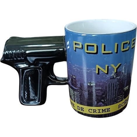 Mug Police NY avec anse pistolet 10 cm (1/5)