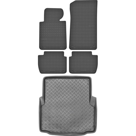 Juego de alfombrillas de goma para coche y alfombrilla para maletero para BMW Serie 3 E46 Sedán (1998-2005).