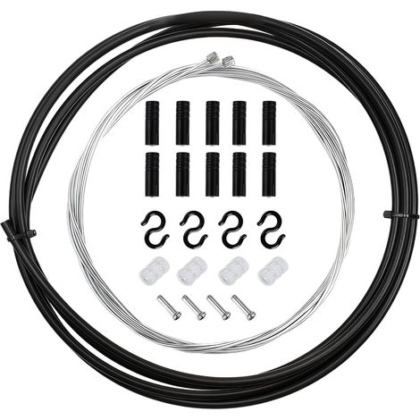 Kit Complet de Câbles de Dérailleur pour Vélo, Ensemble Universel pour VTT et Vélos de Route, Gaine de Câble Résistante, Longueur Ajustable, Remplacement Facile, 2m Pour Dérailleurs, 1,55m et 2,1m (1/5)
