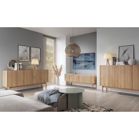 Ensemble meuble TV BOHO couleur Chêne Rivera (1/5)