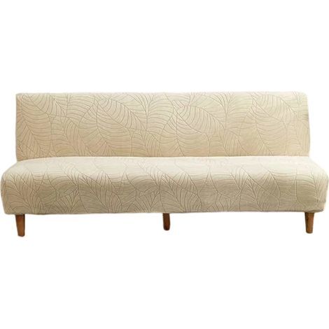 Housse de canapé clic-clac jacquard, extensible, imperméable, universelle sans accoudoirs,Beige, 160-190cm (1/5)
