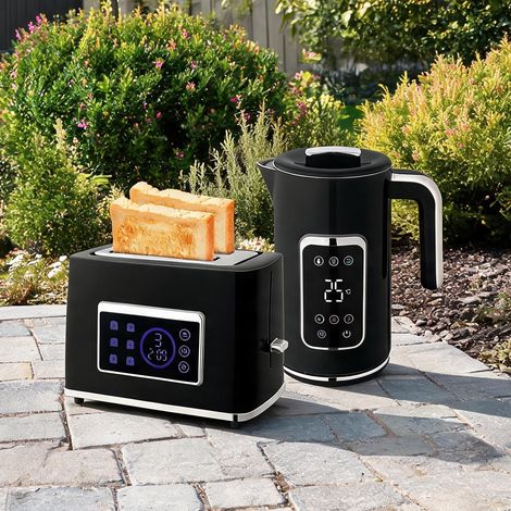 Ensemble bouilloire et grille-pain acier inoxydable 1,7 L schwarz