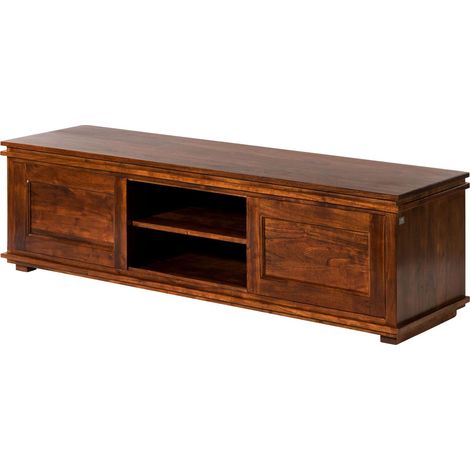 OXFORD 450 Mobile TV in legno di acaca - laccato / nougat 160x45x45