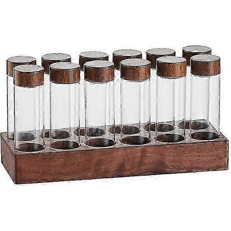 Présentoir pour boîte de rangement en verre pour grains de café, présentoir pour tubes à thé, accessoires et outils pour le café. (1/5)