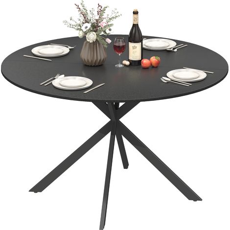 Table ronde, acier., la salle à manger. Cuisine. Noir(Ha), 4 personnes. Table cuisine de style industriel, pieds (1/5)