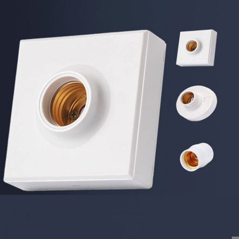 Douille E27 - Revêtement Céramique - Prise Secteur Pour Ampoule - Adaptateur Montage Mural - Douille À Clipser - 1 Pièce (1/4)
