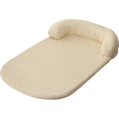 Cuccia per animali domestici, tessuto traspirante in seta ghiaccio, design antiscivolo, GIALLO, M-80x60cm-c (1/2)