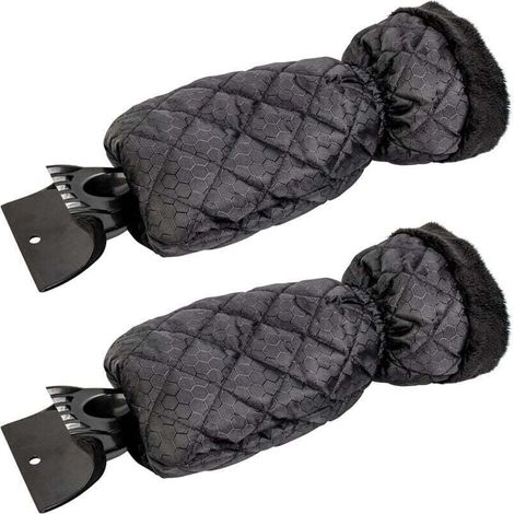 Lot de 2 Grattoirs à Glace pour Voiture - Grattoir Pare Brise Voiture Gant pour Vitres, Grattoirs à Neige avec Doublure Imperméable, Enlève la Glace et Garde Les Mains au Chaud - 2 PCS (1/4)