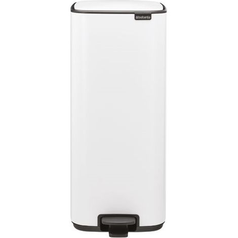 Bo Pédale Poubelle 30l Blanc Ouverture Douce, Grande Capacité, Design épuré - Brabantia International Bv