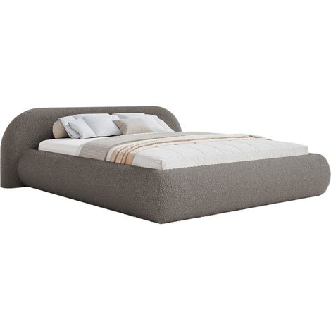 Selsey Shels Low – Polsterbett 180x200 mit Bettkasten, Bouclé, Braun