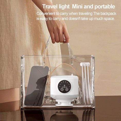 Ventilateur Rechargeable - 2 en 1 Plafond et Portable - 4 Vitesses - LED Chaude Réglable - USB 3600 mAh - Pour Dortoir Lit Extérieur (1/5)