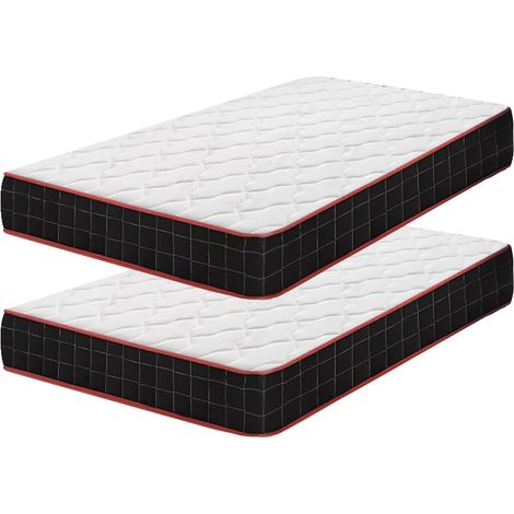 Iztoss – Lot de 2 matelas 90x200cm – Épaisseur 16cm – Mousse à mémoire de forme – 7 zones de confort – Super respirant – Emballage sous vide