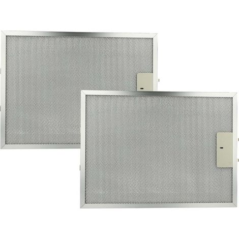 2x Filtre anti-graisse compatible avec Electrolux EFT 60100 K 94212270600 hotte de cuisine - 38 x 28,3 x 0,9 cm, métal (1/5)