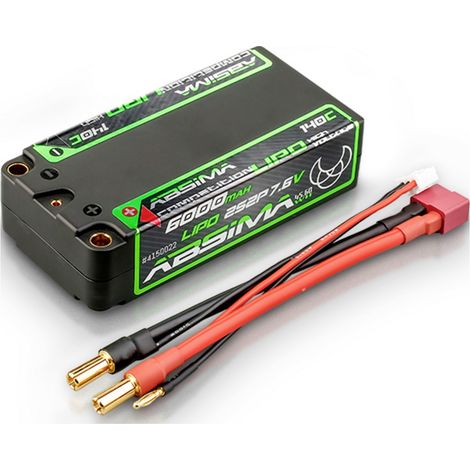 Absima Pack de batterie (LiPo) 7.6 V 6000 mAh Nombre de cellules: 4 140 C hardcase 5 mm, fiche T mâl