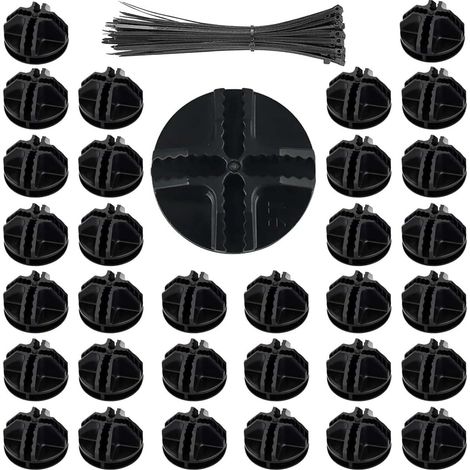 40 connettori in plastica per cubi, organizer modulari per armadietti con 80 fascette per cavi - Nero (1/5)
