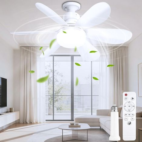 Ventilateur de Plafond avec Éclairage et Télécommande, 3 Vitesses, Éclairage LED 50CM, Protection d'Urgence, Minuterie Dimmable 3000K-6500K, Silencieux – Salon ou Chambre (1/5)