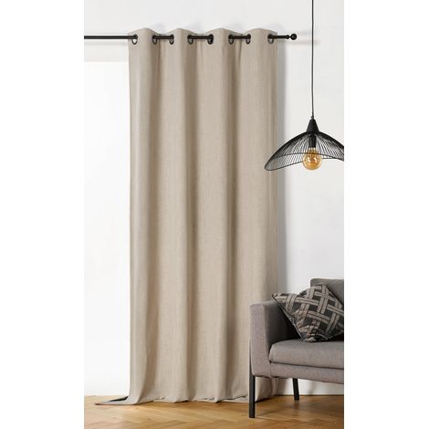 Rideau obscurcissant et isolant - - Effet tissé Ficelle 140x260 cm (1/2)