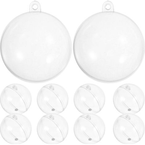 30 boules transparentes de 50 mm à remplir, à décorer soi-même (boules de bain, moule pour la création de bombes de bain, décorations de Noël, mariages et fêtes). (1/4)