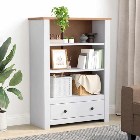 Étagère de Rangement Bibliothèque, Montage facile, Blanc 80x35x110 cm Pin massif Assortiment Panama OIB8428E (1/3)