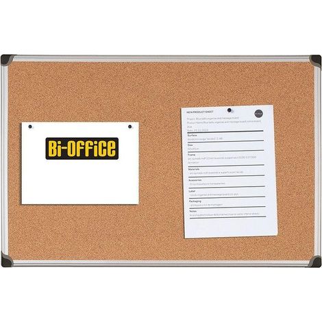 Bi-office Pizarra de corcho 180 x 120 cm marco de aluminio
