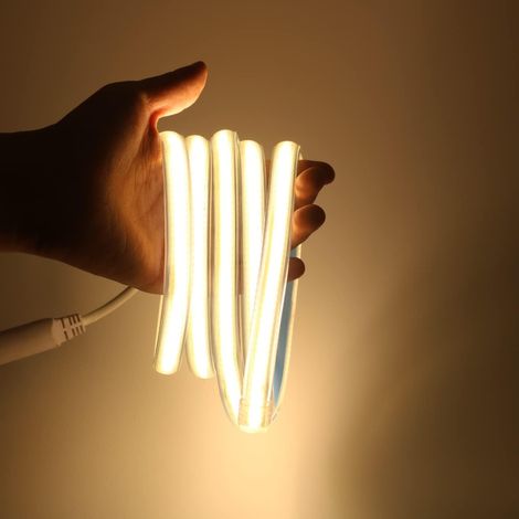 50CM 220V COB LED Bande IP67 Etanche 280 LEDS/M 0.5M Blanc Froid 6000K Light Strip avec Interrupteur 220V 230V (Blanc Froid, 0.5) (1/5)