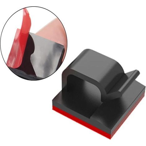 Adhesive Cable Clips, Cable Clips, Electrical Cable Organizers, Durable 3M Adhesive Cable Clips, Cord Organizers, Cable Ties for TV, PC, Laptop, Office, Home (100pcs) (1/5)