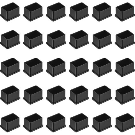 38 Pièces Bouchons Carrés en Plastique pour 20x30mm Noir (1/5)