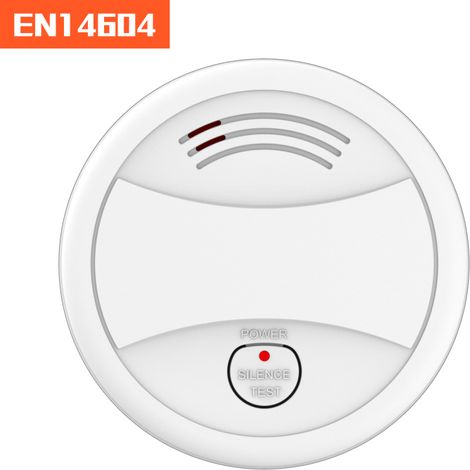 Rilevatore di fumo EN14604, con allarme acustico e lampeggiante a batteria, altamente sensibile, facile da installare, per uso domestico.