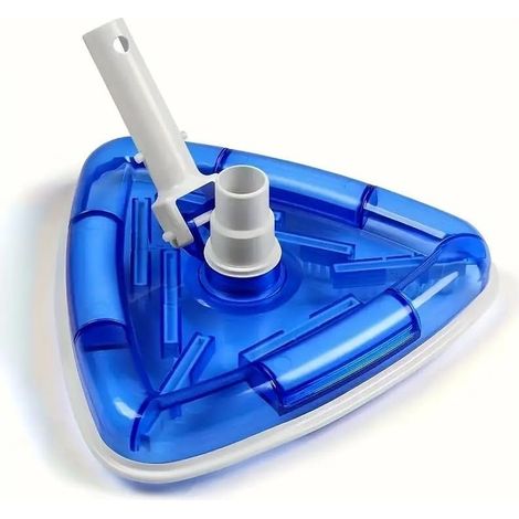 Tête d'aspirateur triangulaire lestée avec poils en PVC - Aspiration améliorée pour piscines et spas - Convient aux tuyaux de 38,1 cm - Outil de nettoyage manuel transparent (1/5)
