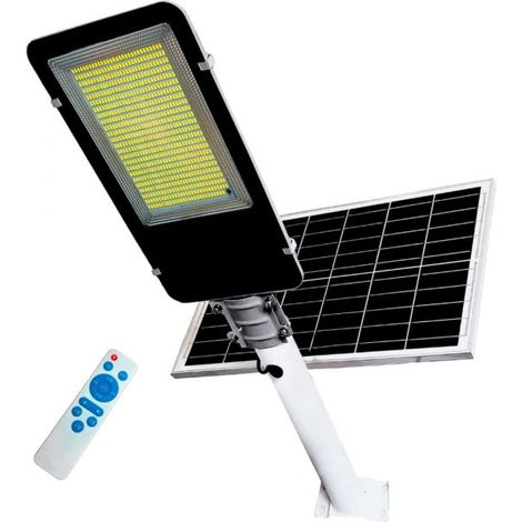 LAMPIONE STRADALE FARO A LED 400W CON PANNELLO SOLARE TELECOMANDO CREPUSCOLARE (1/5)