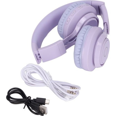 Casque Audio Enfant Bluetooth Pliable avec Micro, Lumière RGB Colorée, Réglable pour Étude et Loisirs BT06C (1/5)