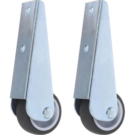 Roulettes de porte coulissante en métal et caoutchouc 2 pièces avec roulements haute précision montage latéral pour meubles en bois à usage domestique et bureau (1/5)