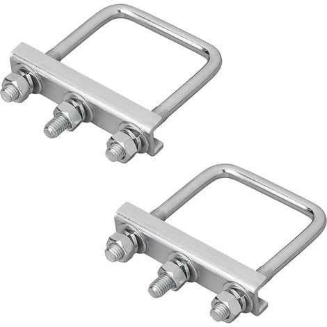 Support en u carre 70 mm pour fixation de roue jockey - lot de 2 pieces