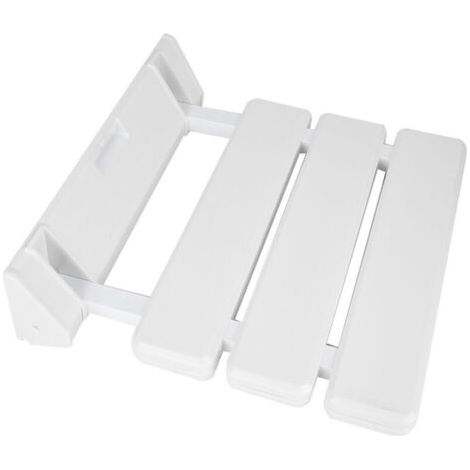 Siège de douche rabattable mural, banc de salle de bain pliable pour sauna domestique, blanc (1/4)