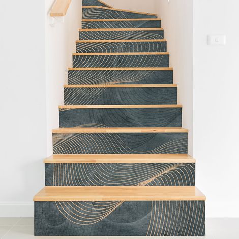 Stickers contremarches escalier - Design - 110 cm x 165 cm - Adhésif + Protection BRILLANTE (1/2)