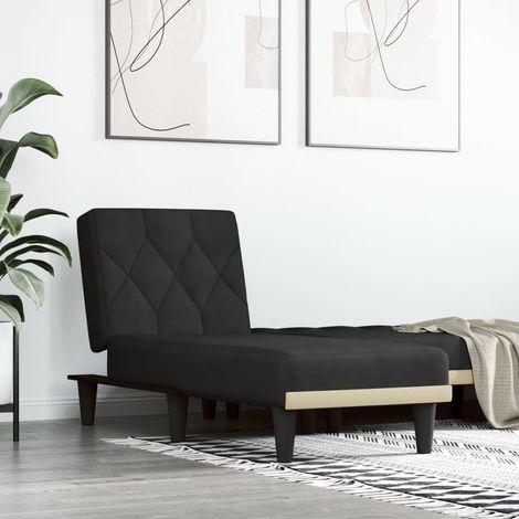 Chaise longue Bain de soleil Transat noir velours 50380 (1/5)