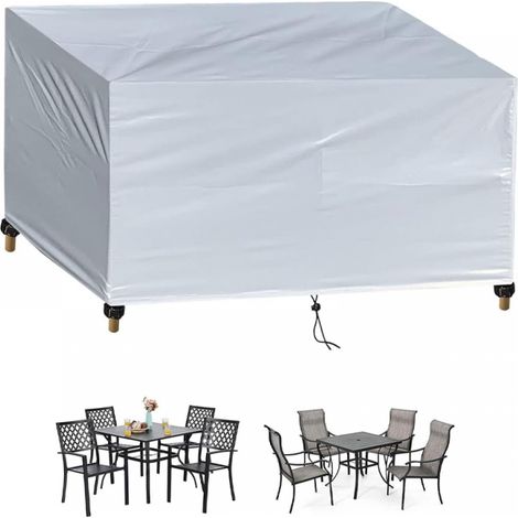 Funda cuadrada para muebles de jardín, impermeable y resistente a los rayos UV, tejido Oxford 420D, color plata, 60 x 60 x 60 cm. (1/5)